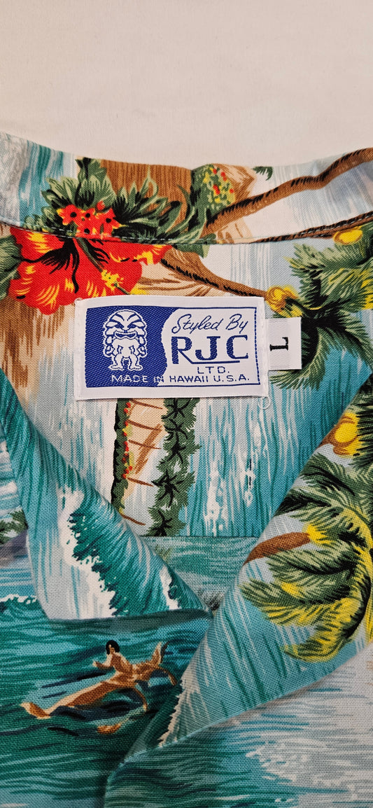 MADE IN HAWAII "RJC Ltd." Aloha Shirt (L)