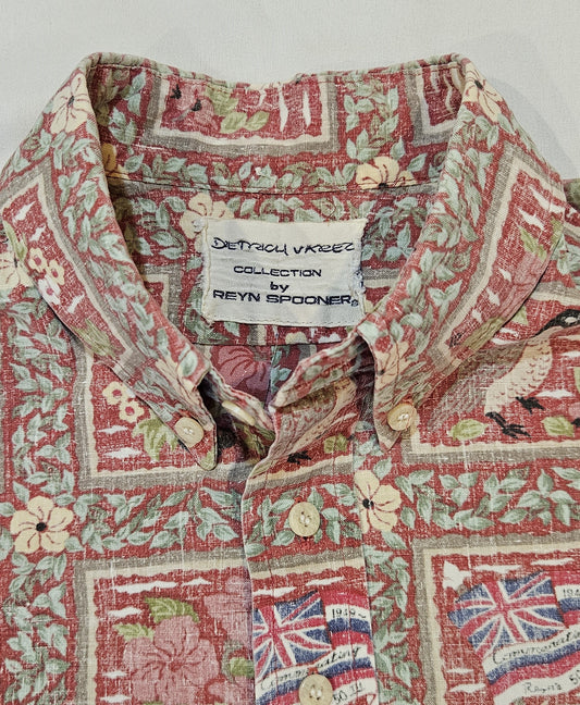 Red "Reyn Spooner" Hawaii Statehood Aloha Shirt (M/L)