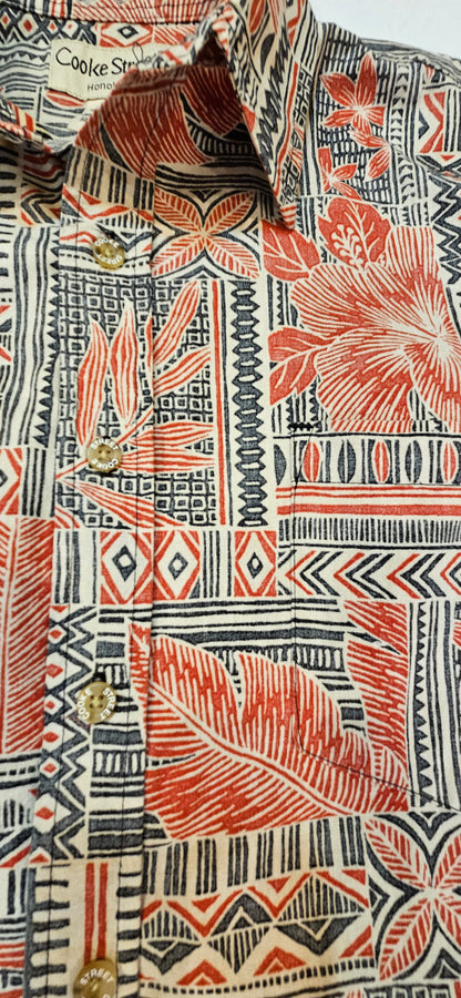 Red "Cooke St." Aloha Shirt (S)