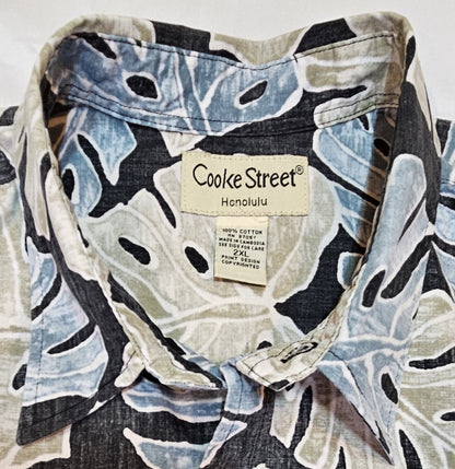 Black "Cooke St." Aloha Shirt (2XL)