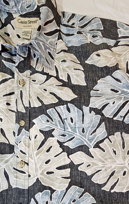 Black "Cooke St." Aloha Shirt (2XL)