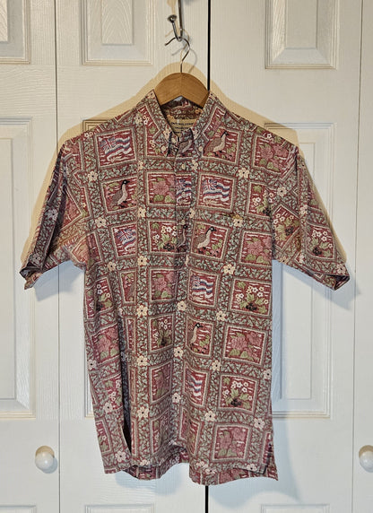Red "Reyn Spooner" Hawaii Statehood Aloha Shirt (M/L)